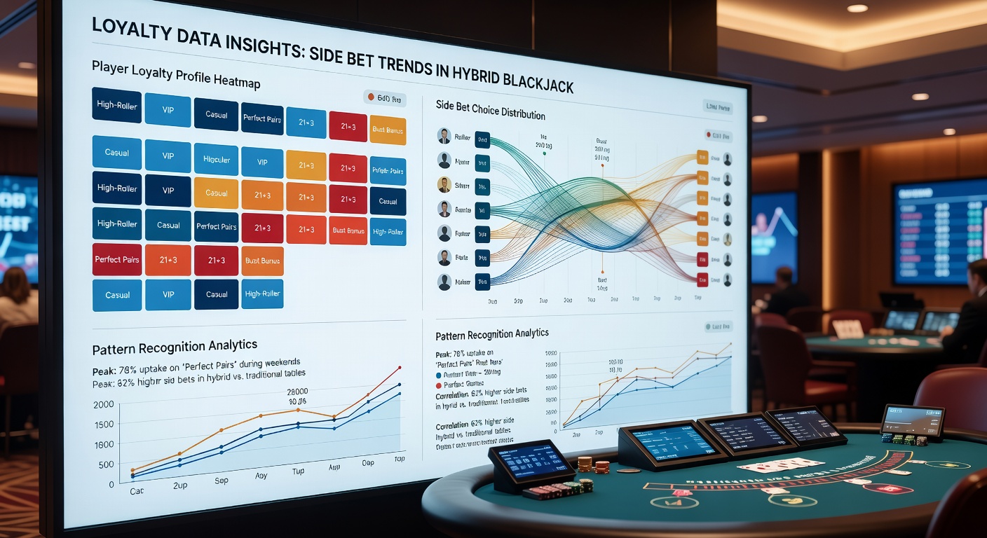 Visualisierung von Spielerdatenmustern bei Side Bets in verschiedenen Blackjack-Formaten
