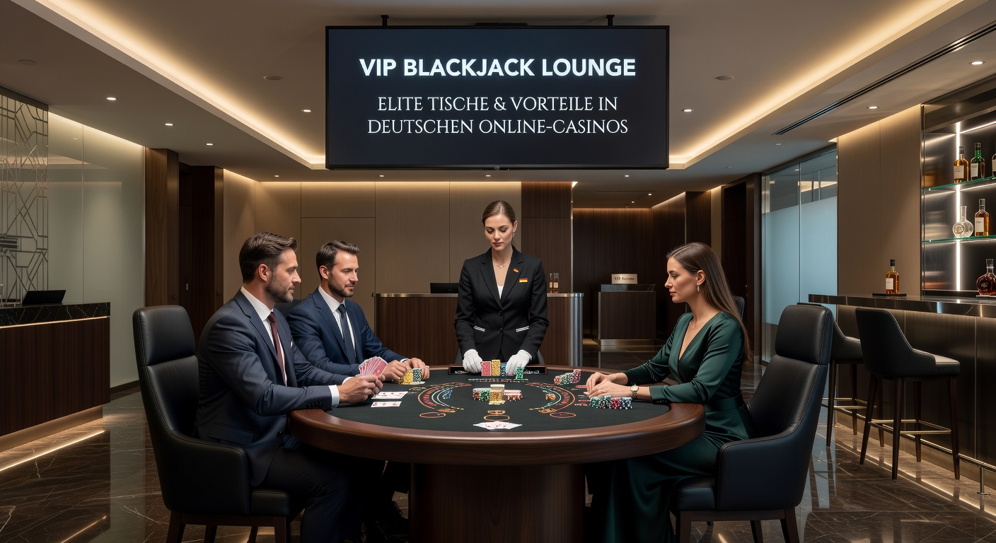 Highroller an einem privaten VIP-Blackjack-Tisch mit Dealer in Smoking und personalisierten Chips